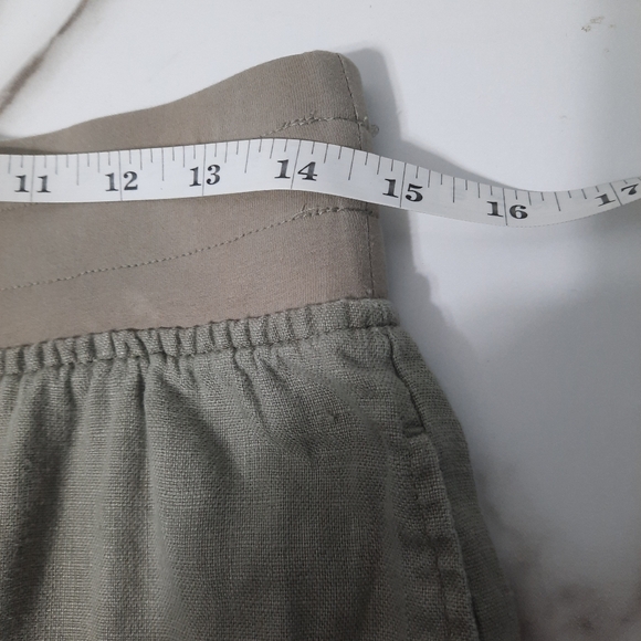Soft Surroundings Wide Leg Pants Size Small Light Olive Green 100% Linen Pull On - Picture 11 of 14